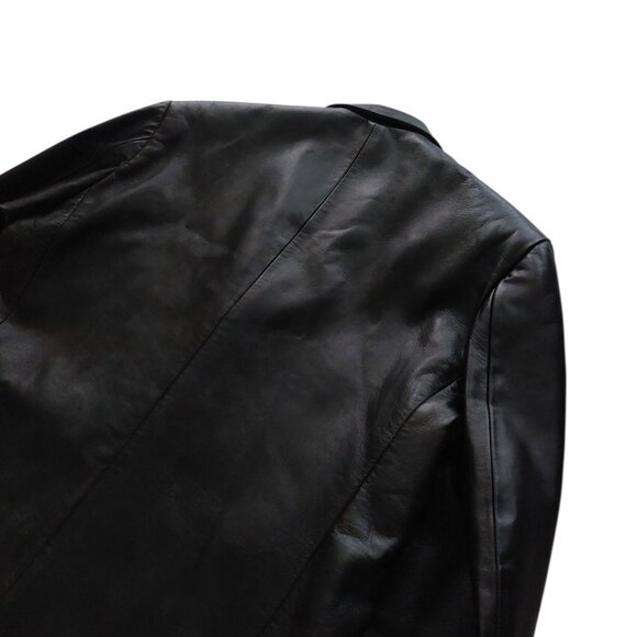 Vintage Ponti Platinum Black Genuine Leather Blazer - Picture 4 of 11